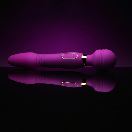 Ultra Thrust-her Deluxe Thrusting Vibrating Silicone Wand - AdultLuxe