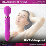 Ultra Thrust-her Deluxe Thrusting Vibrating Silicone Wand - AdultLuxe