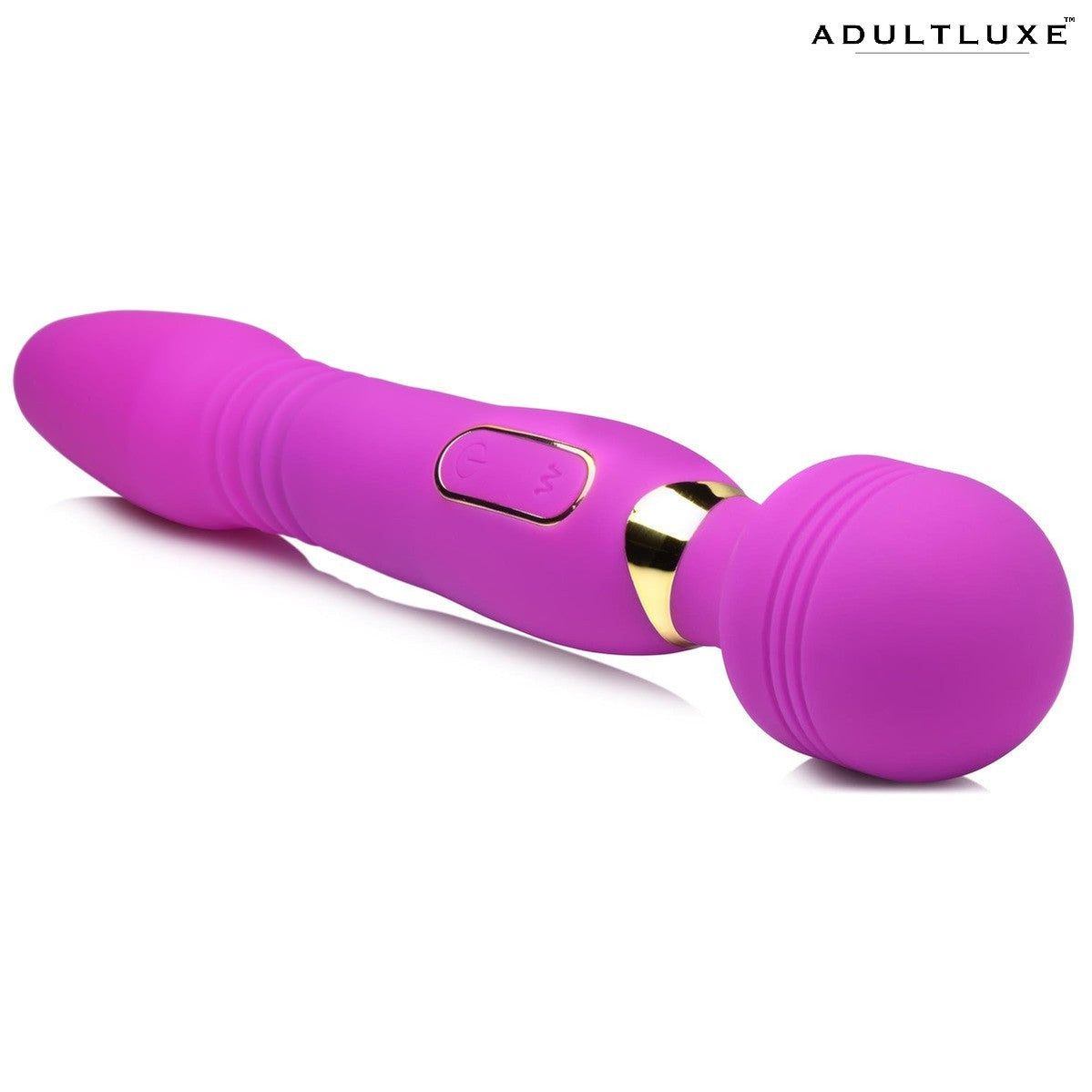 Ultra Thrust-her Deluxe Thrusting Vibrating Silicone Wand - AdultLuxe