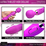 Ultra Thrust-her Deluxe Thrusting Vibrating Silicone Wand - AdultLuxe