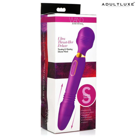 Ultra Thrust-her Deluxe Thrusting Vibrating Silicone Wand - AdultLuxe