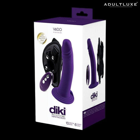 Vedo Diki Rechargeable Vibrating Dildo and Harness - AdultLuxe