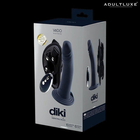 Vedo Diki Rechargeable Vibrating Dildo and Harness - AdultLuxe
