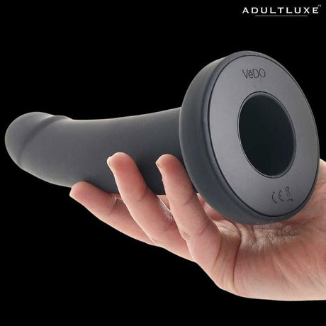 Vedo Strapped Rechargeable Vibrating Strap On with Dildo - AdultLuxe