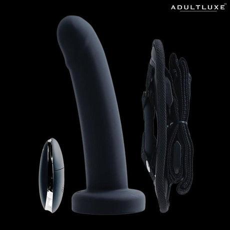 Vedo Strapped Rechargeable Vibrating Strap On with Dildo - AdultLuxe