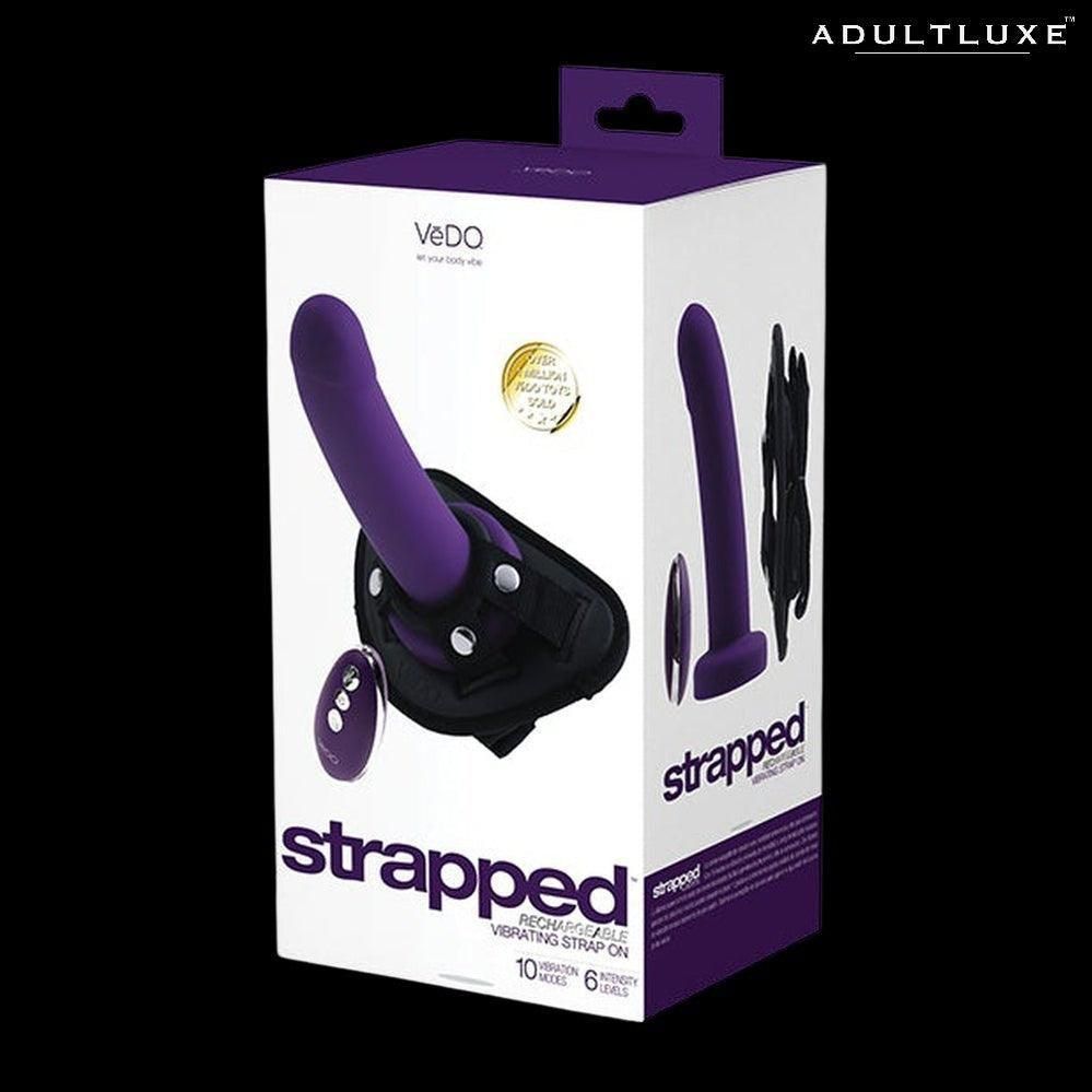 Vedo Strapped Rechargeable Vibrating Strap On with Dildo - AdultLuxe