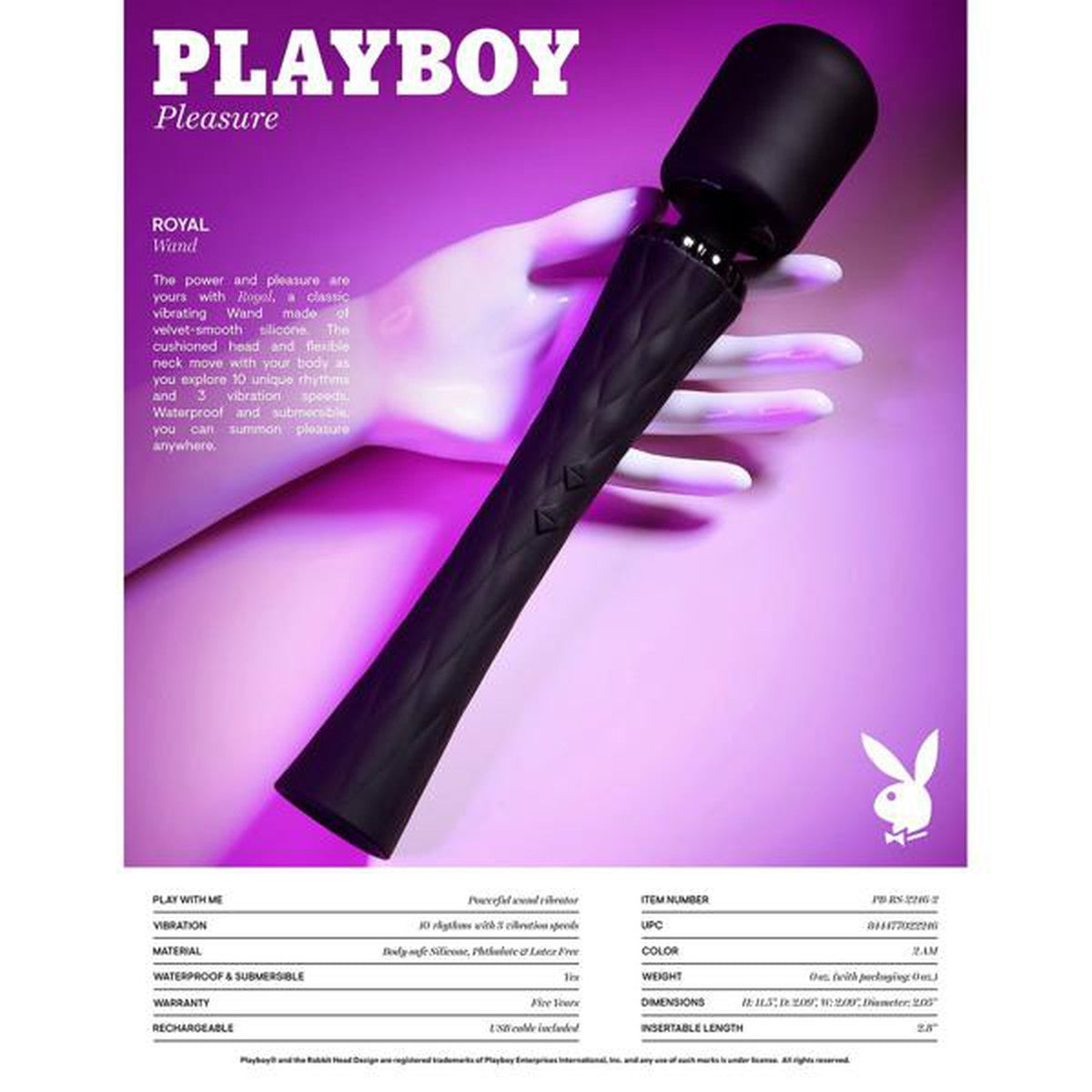 Playboy Royal Cordless Body Wand Massager