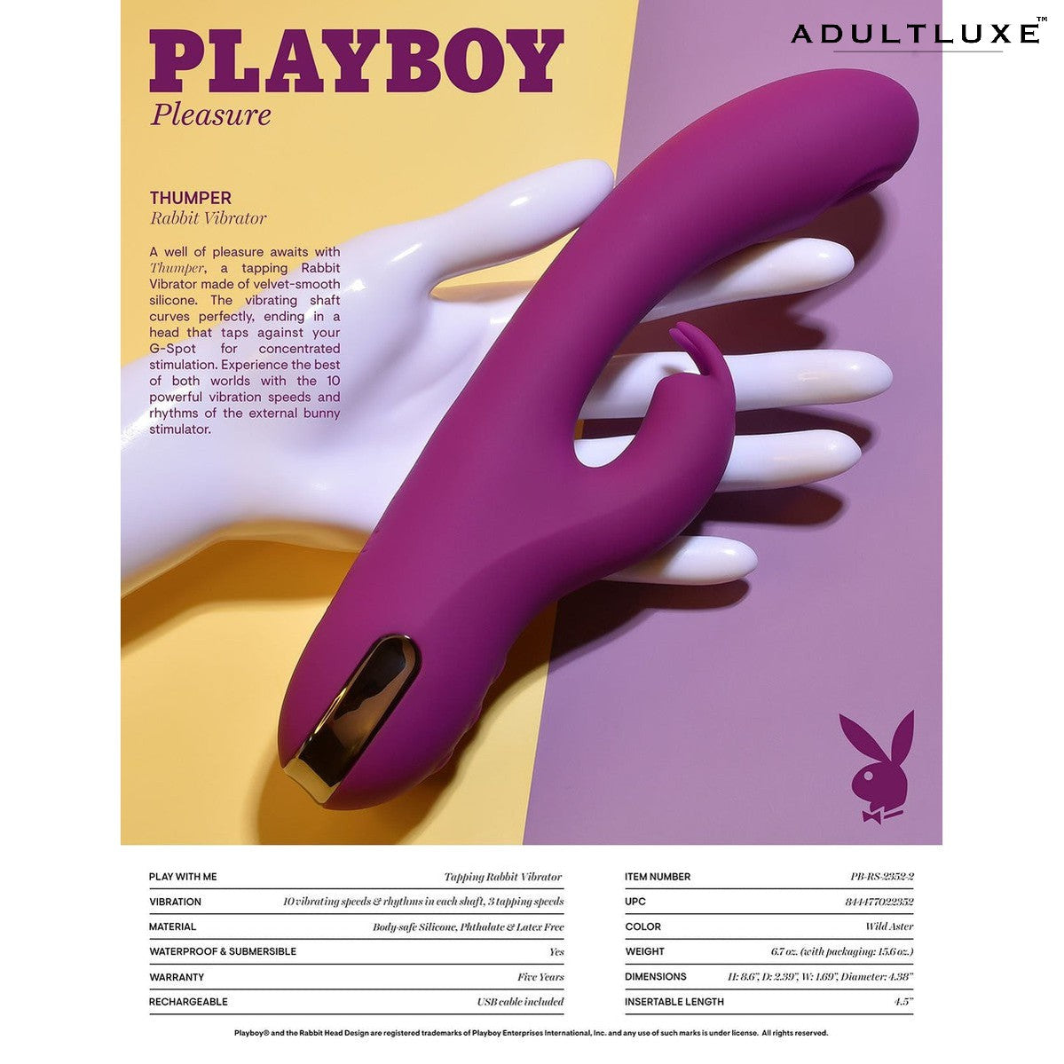 Playboy Thumper G-Spot And Rabbit Vibrator