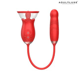 AdultLuxe Rose 3 in 1 Toy with Suction Vibrating & Thrusting Dildo