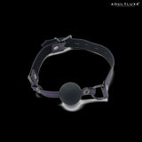 Spartacus Galaxy Legend silicone ball gag in purple with faux leather strap