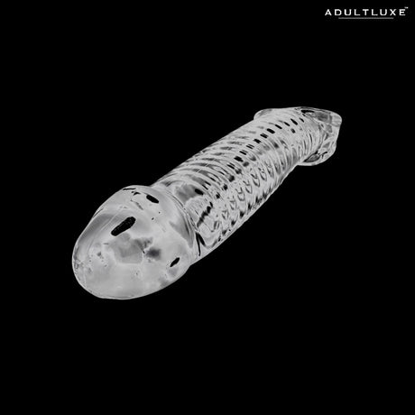 Oxballs Muscle Cocksheath - clear flexTPR with ridged muscle texture