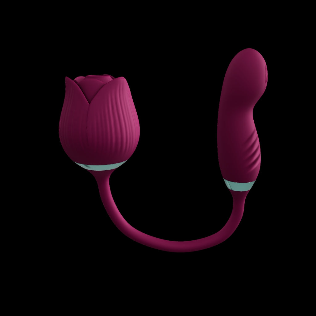 AdultLuxe Godsend Rose Sucker with Flapping Dildo