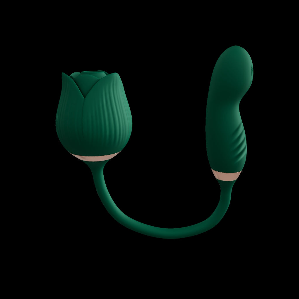AdultLuxe Godsend Rose Sucker with Flapping Dildo